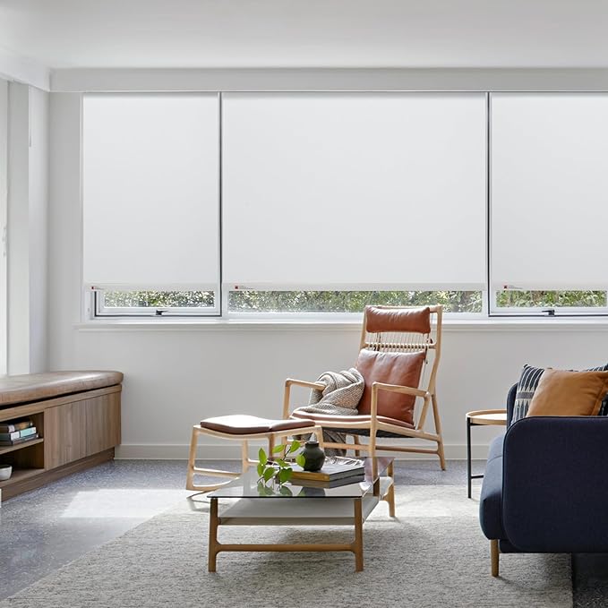 ZSTARR Motorized Smart Blind for Window,Automatic Blackout Roller Shade Compatible, with Remote Control, Child Safety Rechargeable Battery Blind with Valance,Customize (Cloud Colour)