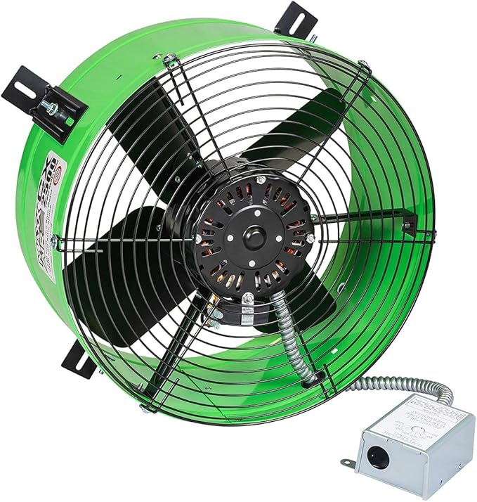 Maxx Air Professional Grade Gable Mount | Power Attic Ventilator, 2.6-Amp 60-Hz Motor and 14-Inch Blade | Quiet Home Attic Fan 1650 CFM | 2500 SQ. FT. (Green)