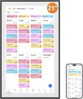Dragon Touch Digital Calendar 21.5 Inch Touch Screen, Electronic Wall Calendar Chore Chart for Family Monthly/Weekly Planner, Interactive Display for Home Organization, Desk Mount Included - Black