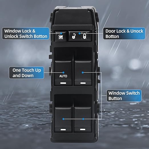 WUANGKI Master Power Window Switch Front Driver Side Compatible with 07-10 Chrysler 200 300 Sebring, Dodge 08-13 Avenger Caliber Charger Magnum Dakota,11-13 Jeep Compass Patriot Replaces OE#4602780AA