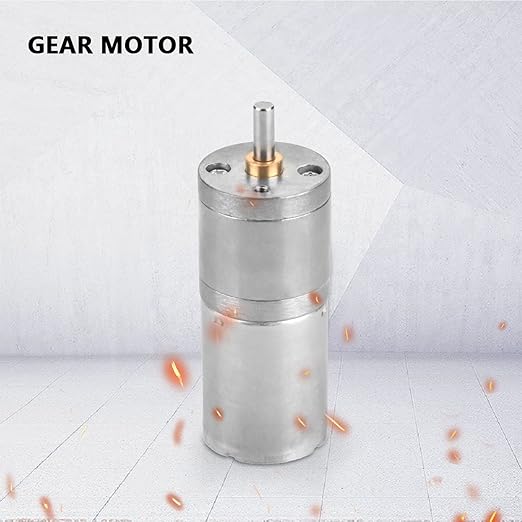25mm DC 12V 25GA 370 Low Speed Metal Gear Motor for Electronic Locks Robots Electric Curtains and Doors Metal Gears Quiet High Performance for Mixers Monitoring Equipment and Pet Feeders