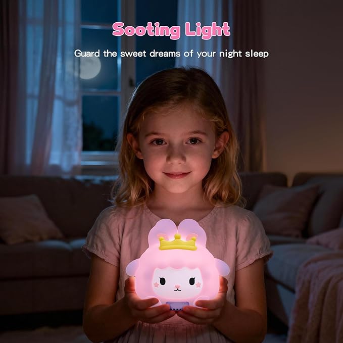 Baby Sound Machine, 20 Soothing Sounds White Nosie for Sleeping, Rechargeable Night Light with Speaker, 3 Brightness Levels Remote and Tap Control, Nursey Lamp for Baby, Kids Bed Room (Bunny)