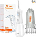 Bitvae Water Dental Flosser Teeth Pick, Cordless Flosser for Travel with 6 Jet Tips, 3 Modes 5 intensities, IPX7 Waterproof Portable & Rechargeable Oral Irrigator Cleaner, White
