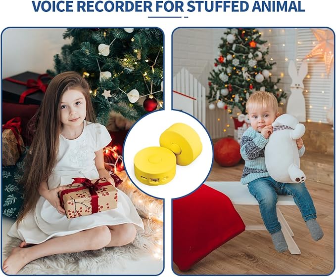 JRGKJCP 16 Minutes Voice Recorder, Record Custom Message for Crafts, Stuffed Bear, Baby Doll, and Pillow (Yellow)