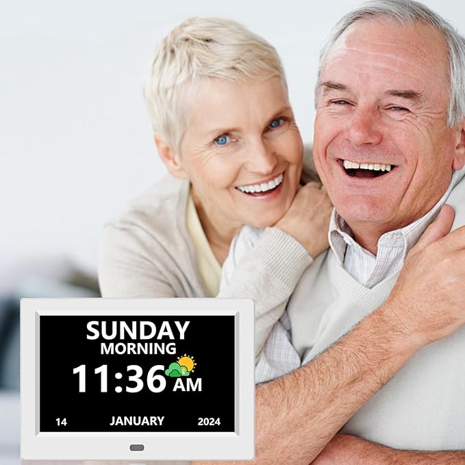 LXBYJKJ 10 Inch Digital Clock with Day and Date for Elderly Alzheimer's Clock Customizable Alarms 3 Display Modes Large Font Alarm Clock for Seniors Auto DST