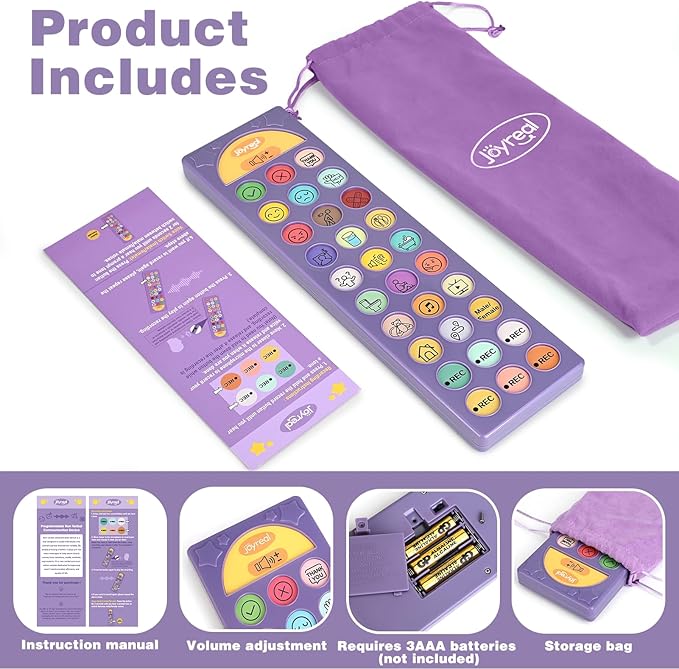 AAC Device for Autism, Joyreal Non Verbal Communication Tools for Speech Therapy & Stroke Rehab. Autism Talking Aids with 6 Programmable Buttons & Adjustable Volume, Autism Toys for Kids and Adults