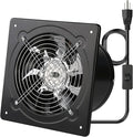 Aydomer 8 Inch Exhaust Fan Metal Ventilation Fan With Switch Window And Wall Mounted Extractor Warehouse Fan With Check Valve For Kitchen, Attic, Garage(Black)