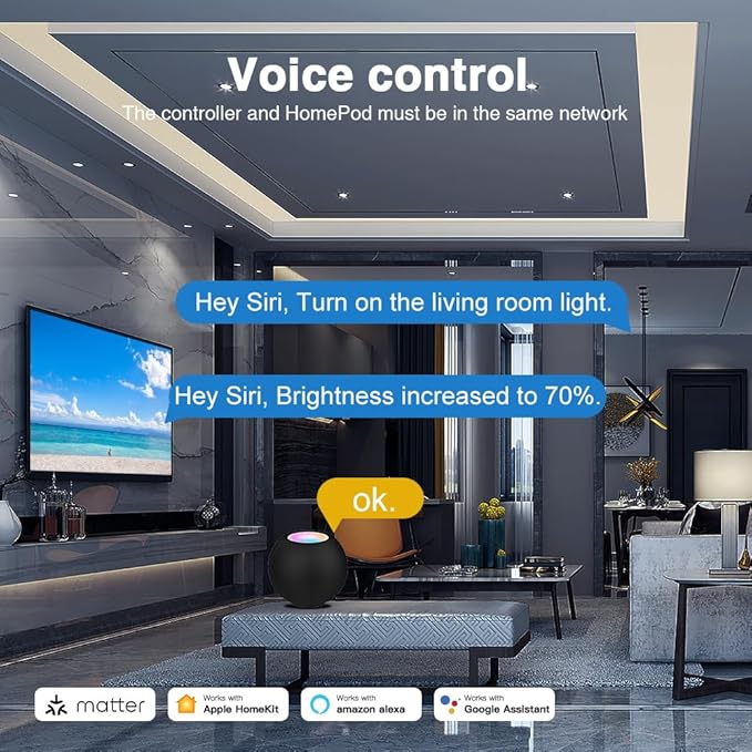 GLEDOPTO Matter RGBCCT LED Controller 20A Current Max for PWM Analog LED Strip Light APP Voice Control RGBW RGB Dimmable Work with Homekit Google Amazon Echo Alexa (Matter Hub Required)