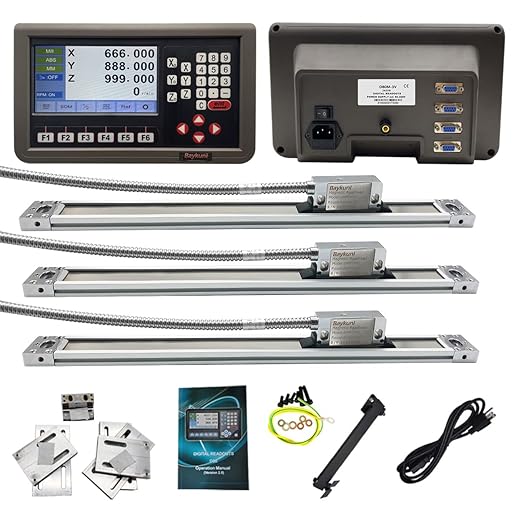 3 Axis DRO Digital Readout for Milling Machine Lathe Machine 3pcs Magnetic Scale 5um IP67 Sealing Protection (3pcs Customized Magnetic Scale)