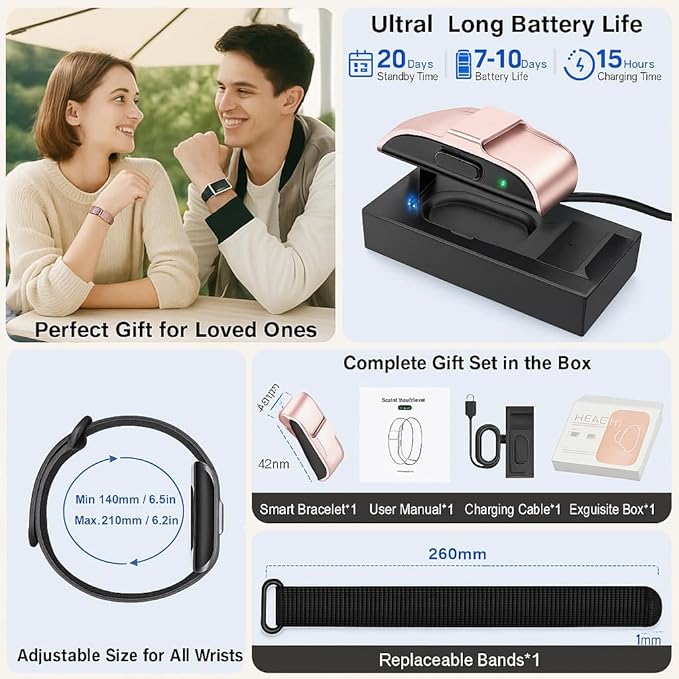 SEEKZERO Sleep Tracker, Activity & Fitness Trackers | Health Smart Bracelet 24/7 Heart Rate | Step & Calorie Counter | IP68 Waterproof Activity Tracker, Valentine’s Day Gifts for Family & Friends
