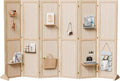 Bonnlo 4/6 Panel Pegboard Freestanding, 5 FT Portable Display Board Organizer for Craft Show Jewelry, Wooden Folding Privacy Screen Room Divider (Natural, 6 Panel with Base)