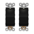 LIDER Minimalist Design Matte Finish Lighted Decorator Switch, Frameless Paddle Light Switch with Locator Light, Grounding Screw, 15A 125V, UL Listed, LS15-1P-BK2P, Black, 2 Pack