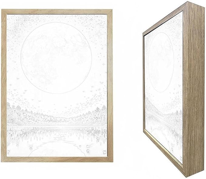 URVIP LED Glowing Photo Frame, 3D Starry-Sky Moon Animal Wall Art, 9x12 Inches Dimmable Light Up Light Painting for Bedroom, Unique Aesthetic Decor, Great Birthday Gift for Women Men