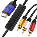 HDMI to RCA 6FT Cable with IC, HDMI Male to 3-RCA BL AV Cable Video Audio Component Converter Adapter 1080P Cable for TV HDTV DVD