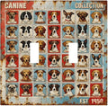 Bvtewkhz Dogs Funny Puppy Pets Vintage 2 Gang Double Toggle Decorative Outlet Covers Light Switch Plate Electrical Receptacle Switchplate For Bathroom Kitchen Bedroom
