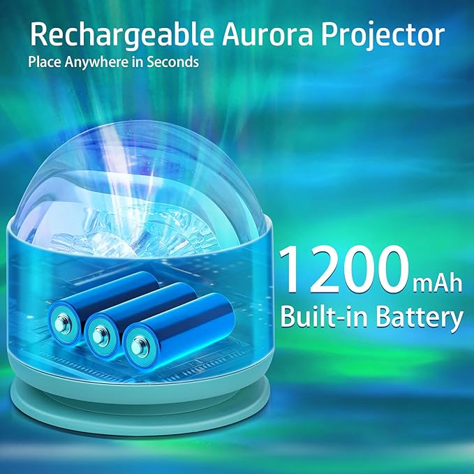 Northern Lights Projector, 2 Packs Rechargeable 16 Color Aurora Night Light Projector Ambient Lighting with Dimmable & Remote Control for Bedroom Kids Teen Girl Gift Room Decor