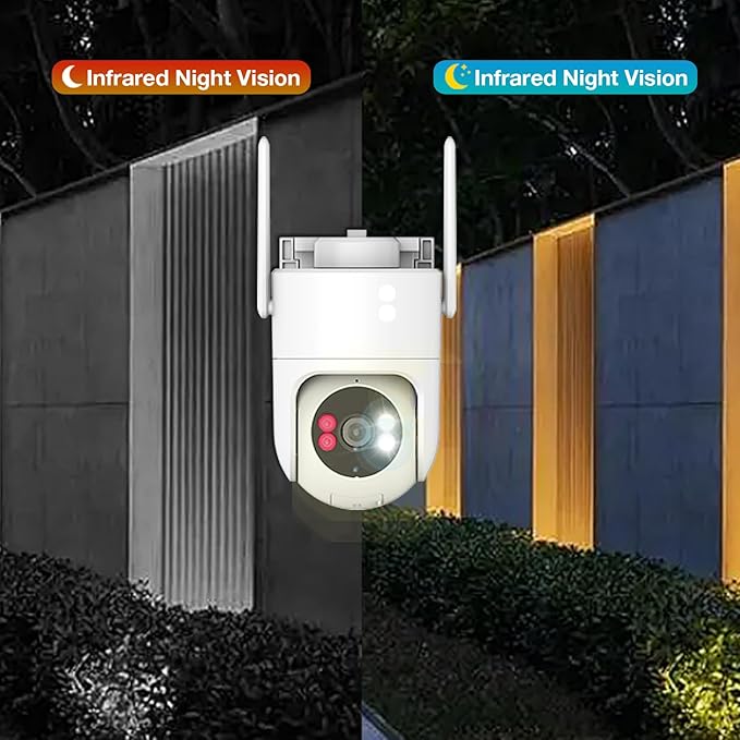 6MP TUYA Security Camera Outdoor, 2.4G/5G WiFi Cameras for Home Security 24/7 Recording, Pan-Tilt 360° View, Color Night Vision,Two-Way Audio, Auto Tracking & Light Alarm, Plug-in cam, Cloud/SD/IP66
