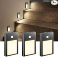 VST Motion Sensor Step Night Lights, Rechargeable Battery Powered Stair Lights with Magnetic Suck Installation for Indoor Bedroom Hallway Stair Nursery Kids Room (2.68 inch 3000K 3Pack Black)