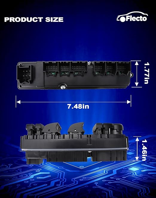 Flecto 20835553 Master Power Window Switch Driver Side with Door Lock Compatible with 2011-2013 Chevy Silverado, Replace# 20835553AD, Driver Side Window and Door Lock Control Assembly