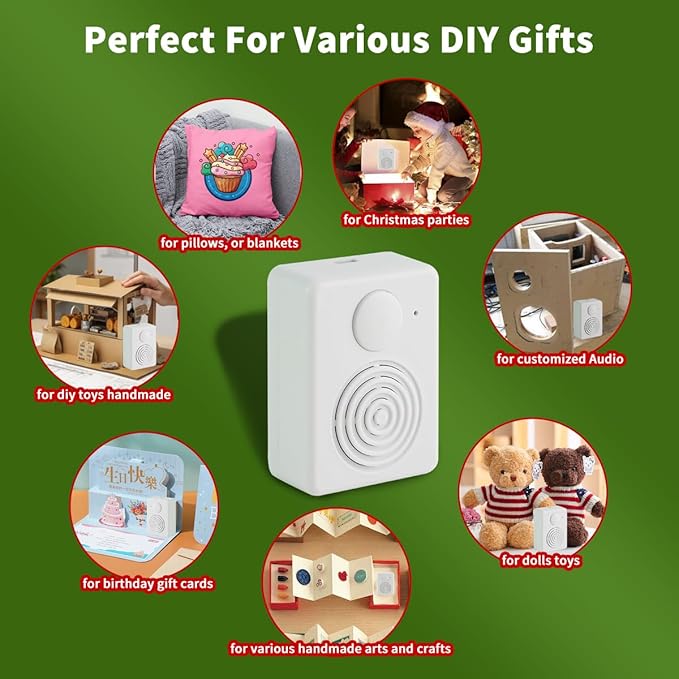 Voice Recorder Box, Support Bluetooth & MIC Recording Audio Box,16MB Sound Module with Speaker,16 Min Easy Sound Voice Box for Personalized Greetings, DIY Projects, Holiday Crafts ect.