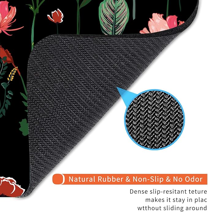 Armanza Square Mouse Pad Blooming Botanical Flowers,Personalized Premium-Textured Custom Mouse Mat Design,Washable Mousepad Cloth,Non-Slip Rubber Base Computer Mouse Pads for Wireless Mouse