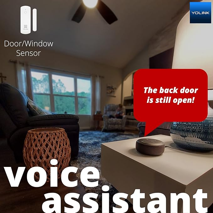 YoLink LoRa Smart Door & Window Sensor: Up to 1/4 Mile Open-Air Range, Door Left-Open Reminders, up to 5 Year Battery Life, Alexa, IFTTT, Home Assistant, Home Security, Hub Required