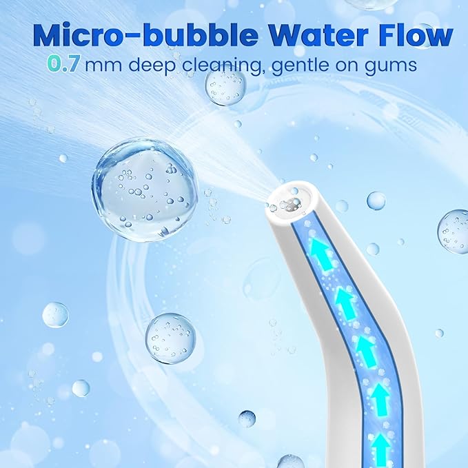 WellLeo Water Flossers for Teeth, Portable Oral Irrigator Rechargeable Water Dental Flosser Pick with High Pressure 5 Jet Tips, IPX7 Travel Water Flossing for Brace Teeth Cleaner Gum Care