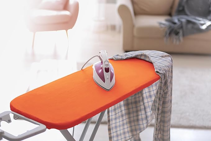 Encasa XO Ironing Board Cover and Pad 42"x14" - 4mm Felt Medium Iron Board Cover with Padding - Heat Resistant, Stain-Safe Dye, Non Slip Elastic Bungee Cord Tightening Iron Table Cover Orange
