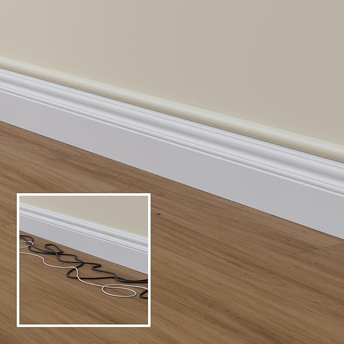 D-Line 31.4in TV Cord Hider, Patented Half Round Cable Cover, Hide Wall Mount TV Wires, Hinged One-Piece Cable Concealer, Adhesive, Decorative Raceway - 2X 1.18in W x 0.59in H x 15.7in L - Beige