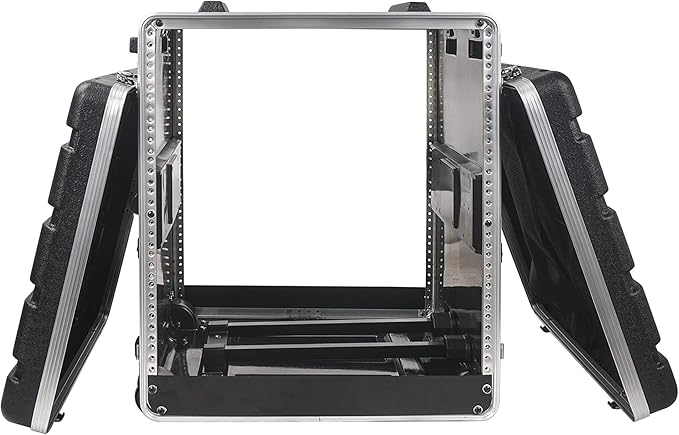 Sound Town Lightweight 12U PA DJ Rack/Road Case with 11U Rack Space, ABS Construction, 19" Depth, Retractable Handle, Wheels and Heavy-Duty Latches (STRC-A12UT)