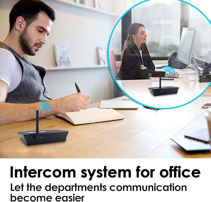 Intercoms Wireless for Home, Home Intercom System Wireless, 5280 Feet Long Range House Intercom System for Business, Two Way Wireless Intercoms for Office, Wireless Room Monitor LD666-4P