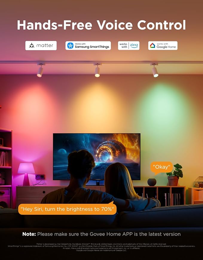 Govee E12 Led Bulb, Smart Light Bulbs Work with Matter, Alexa, Google Assistant, WiFi Candelabra Bulbs 40 Watt Equivalent, RGBWW Color Changing Light Bulb, 2.4Ghz Only, 450 LM, 6 Pack