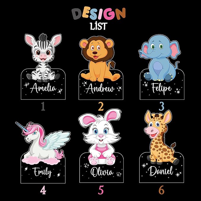 hun concept Personalized Unicorn Night Light for Kids – Custom Name LED Lamp, Cute Acrylic Unicorn Design, Baby Room & Nursery Decor, Magical Gift for Girls, Birthday Gifts
