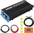 3000W Pure Sine Wave Inverter 1 USB Port 5v/2.1a,LCD Display&Remote Controller for Home, RV, Truck