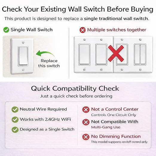 LANBON Smart Light Switch,1/2/3 Gang,3 Way for Whole House, LCD Magic Panel by WiFi Mesh Never be Offline, 2.4G Wi-Fi Smart Switch Compatible with Alexa&Google Home, Neutral Wire Required,L8-HS-White