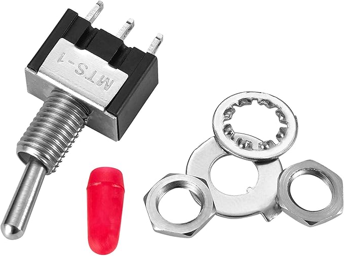 VONVOFF Toggle Switch,ON/Off SPST with Pre-soldered Wires,3v/5v/12v/24v/72v/110v/220v/240v/ Mini Toggle Switches for car,Truck, Light,Test Machine,Industrial Equipment.3 Pins 2Positions,10pcs (Black)