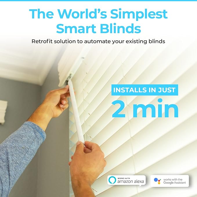 Sunsa Wand – Simple Retrofit Smart Blind Solution to Automate and Motorize Your Existing Blinds, Compatible with Alexa & Google