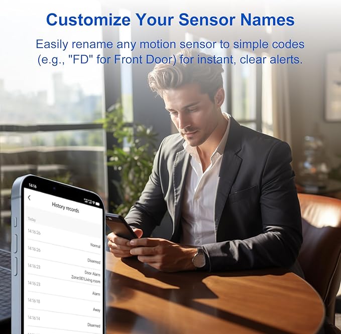 WiFi Wireless Alarm System for Home Security - 24/7 Protection Smart Home Devices 4.3" Touch Screen, GSM/4G+WiFi, App Instant Alerts, No Monthly Fee, Alexa Compatible for House Apartment Office(8Pcs)