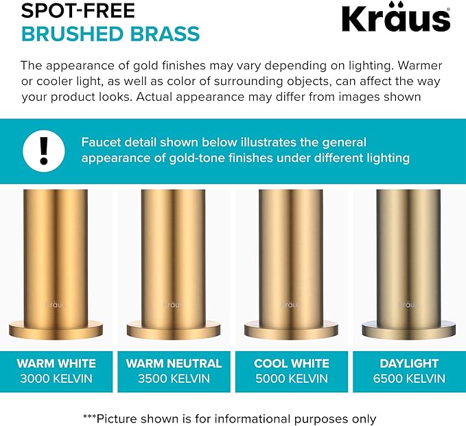 KRAUS Oletto Commercial Style Single Handle Pull Down Kitchen Faucet with QuickDock Top Mount Installation Assembly in Brushed Brass, KPF-2631BB