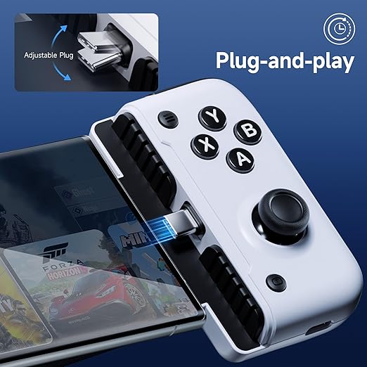 EasySMX M05 Mobile Gaming Controller for iPhone 15 Series (USB-C),Android Gaming Controller with Hall Trigger,Advanced Vibration,Plug & Play,Bluetooth (Type-C)