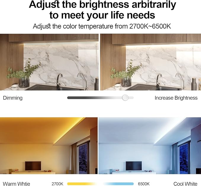 TUNICHX LED CCT Strip Color Temperature LED Strip Dual White 2700K-6500K 2.4 GHz WiFi Group Controller Alexa Google Home Compatible with WR02RF LM007 B2 FUT007 Mi-Boxer/Mi-Light CCT Remote