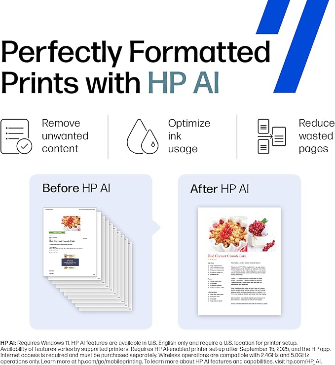 HP OfficeJet Pro 9135e Wireless All-in-One Color Inkjet Printer, Print, scan, copy, fax, ADF, Duplex printing best-for-office, 3 month Instant Ink trial included, AI-enabled (404M0A)