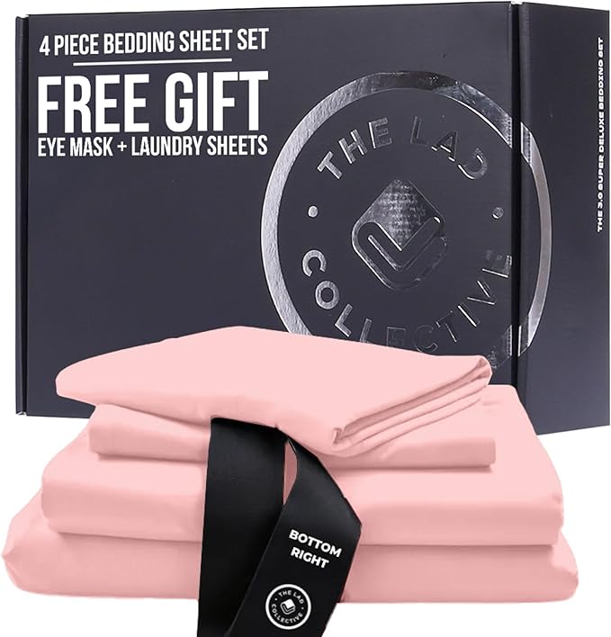 THE LAD COLLECTIVE 3.0 Full Size Bedding Set - Full Size Bedding Sets - 4-Piece Bedset w/Fitted Sheet, Top Sheet & 2 Standard Pillowcases [Duvet Not Included] - Bamboo-Cotton - Acadia