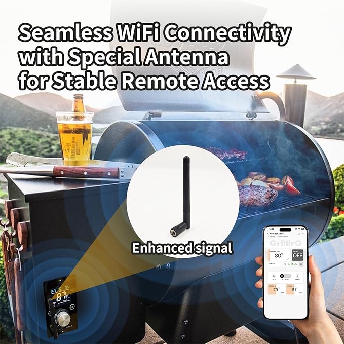 Smart WiFi Universal PID Upgrade Temperature Control Board with APP Smart Control for Pit Boss, Traeger, Z Grills & Smokers – Enhanced Digital Grill Controller Replacement with 1 Hot Rod