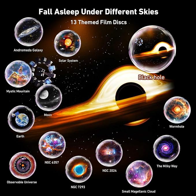 Galaxy Projector Pro, 13 in 1 Home Planetarium Galaxy Projector for Bedroom, Star Projector Galaxy Light with Timer, Adjustable Focus Night Light Projector for Kids Adults Room Decor