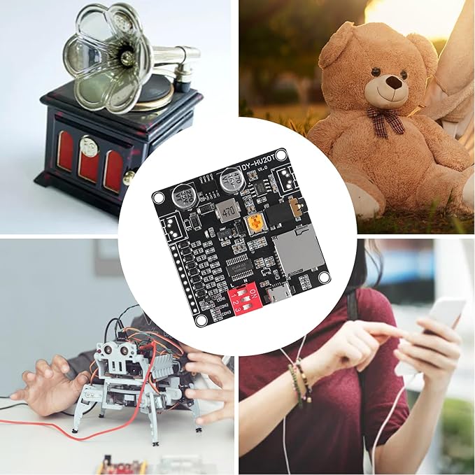 AITIAO 2PCS 20W Voice Playback Module MP3 Music Player DC 6-35V 12V/24V Sound Board USB Downloadable Music Player 24-bit DAC Output MP3 WAV Support TF Card 32GB for Broadcast Device
