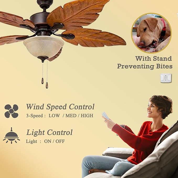 Universal Ceiling Fan Remote Control Kit Replacement for Harbor Breeze Hampton Bay Litex Hunter, 3-Speed Light Control with FAN28R Receiver, Replace FAN-53T 2AAZPFAN53T KUJCE9103 UC7030T 11T