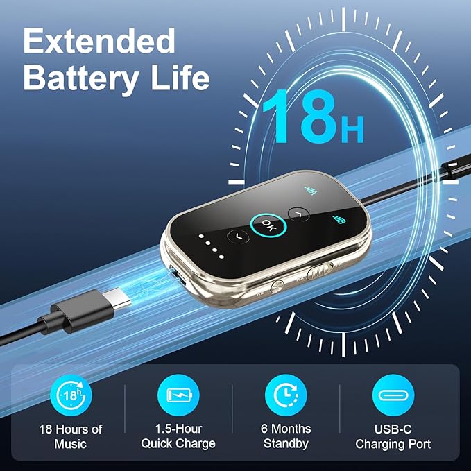 Ultra Xmagpot Bluetooth 5.4 Transmitter Receiver - CNC Aluminum & Ceramic Glass | Dual Link for 2 AirPods/Headphones | aptX Adaptive/HD Audio | Wireless Transmitter for Airplane/TV/Car/Gym