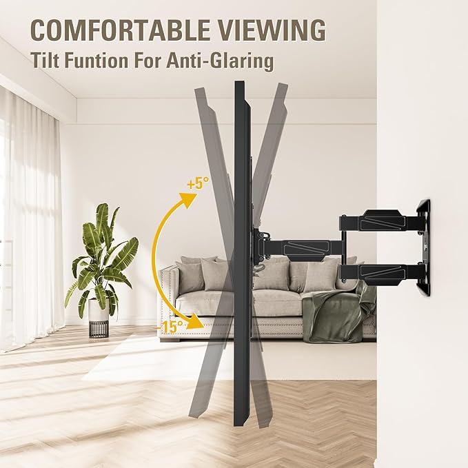 Mounting Dream TV Wall Mount for Most 26-55" TVs , Television Mount Full Motion with Swivel Articulating Arm , Center Design Wall Mount Bracket , up to VESA 400x400mm and 77 lbs Loading MD2418-MX