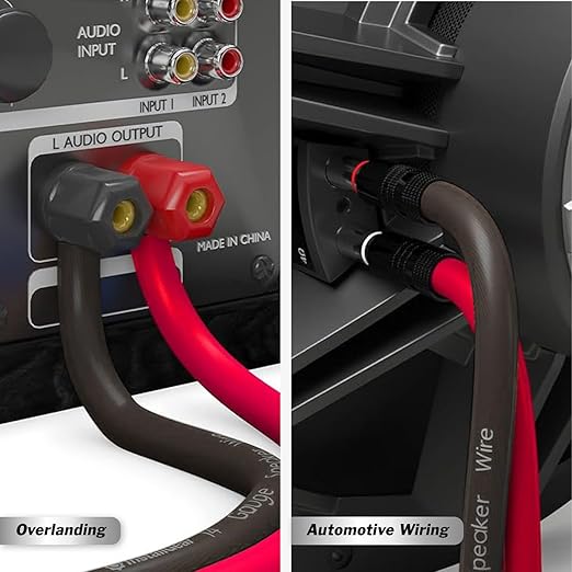 InstallGear 16 Gauge Speaker Cable - 100 ft True Spec Soft Touch Audio Wire for Car Stereos, Home Theater, Surround Sound - Flexible 16 AWG Speaker Wire - Easy Installation - Red/Black